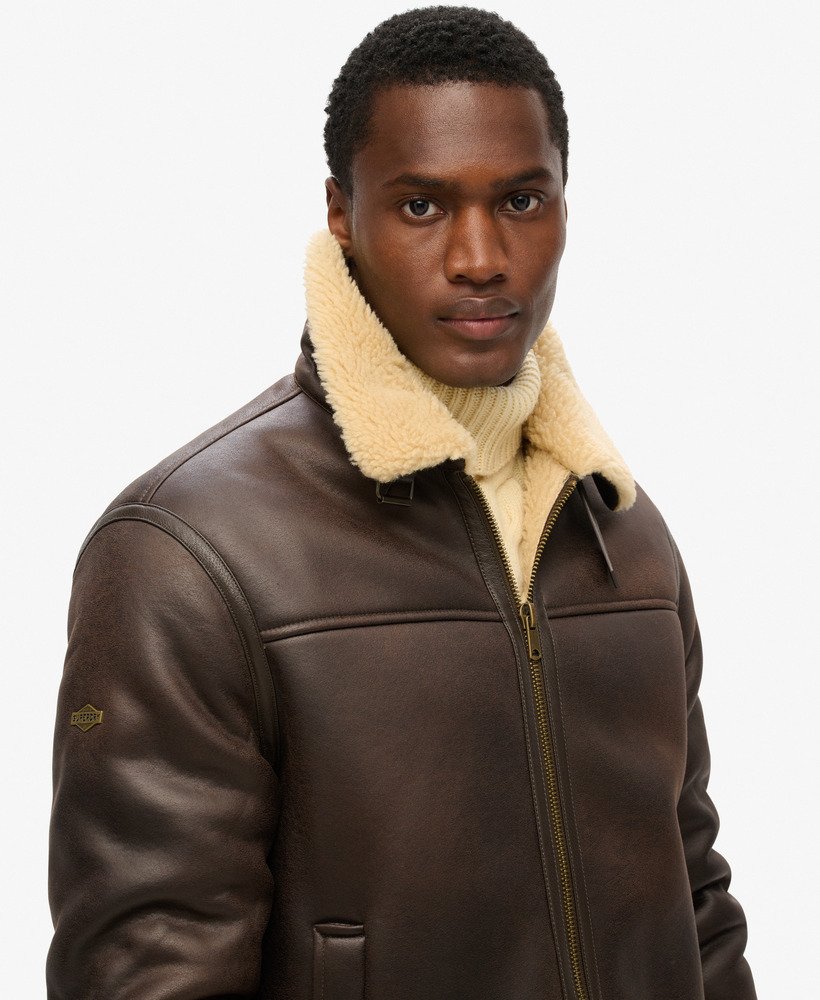 Faux Shearling Aviator Jacket