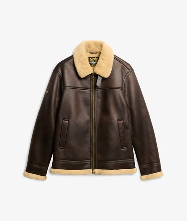 Faux Shearling Aviator Jacket Image 7