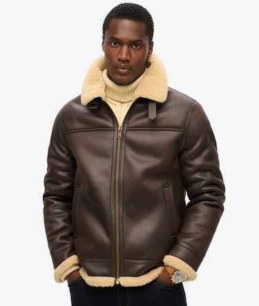 Faux Shearling Aviator Jacket Image 5