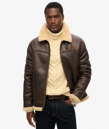 Faux Shearling Aviator Jacket Image 1