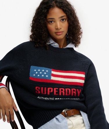 Americana Crew Knit Trui Image 2