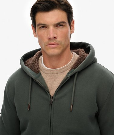 Borg Lined Zip Hoodie Image 4