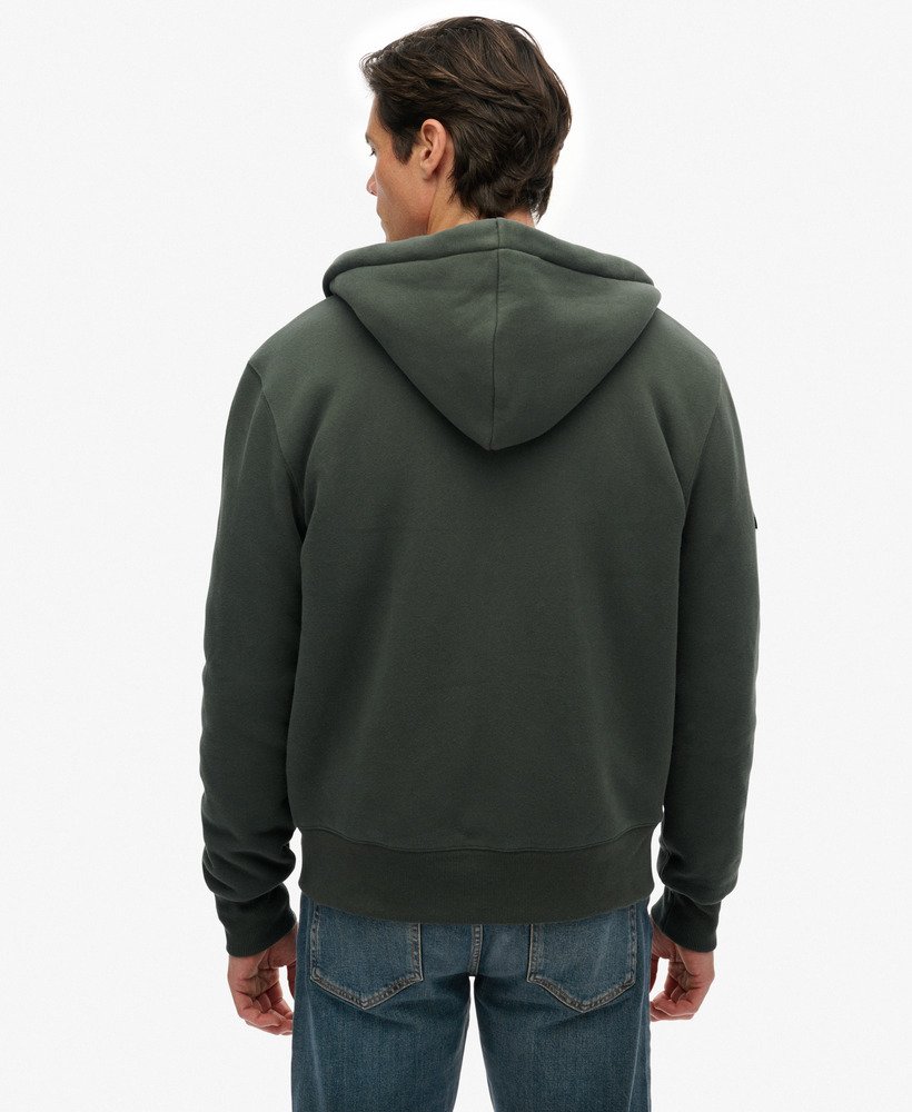 mens Borg Lined Zip Hoodie in IVY GREEN | Superdry US