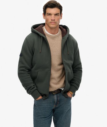 Borg Lined Zip Hoodie Image 1