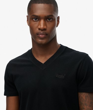 Organic Cotton Essential Logo V Neck T-Shirt Image 3