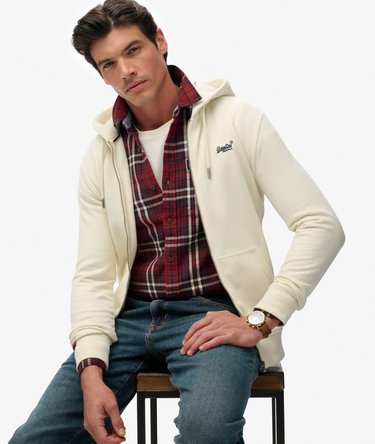 Essential Logo Zip Hoodie Half Brushed Image 2