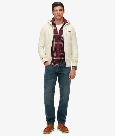 Essential Logo Zip Hoodie Half Brushed Image 3