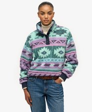 Super Soft Printed Henley Fleece Jumper