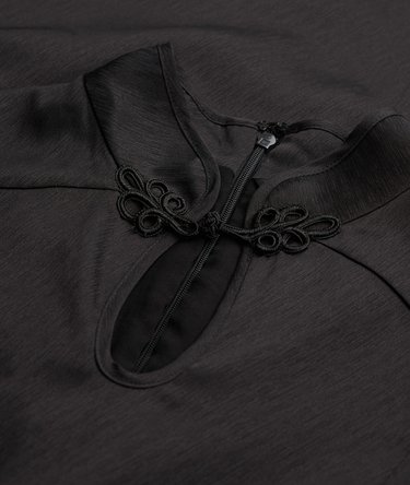 Satin Mandarin Mini Dress Image 16