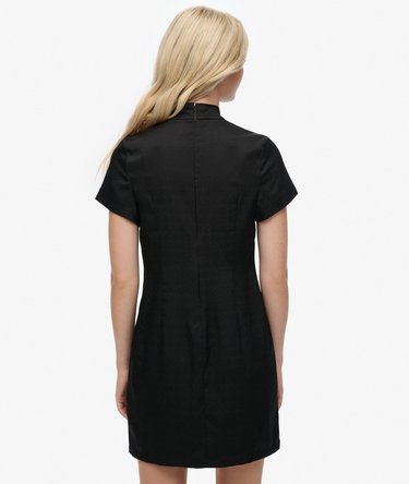 Satin Mandarin Mini Dress Image 12