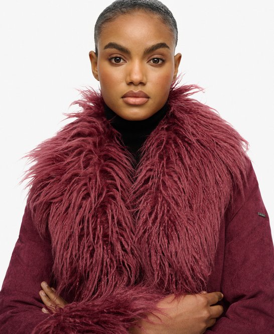 Manteau Long ALEXANDRA BY BETTINA SANZ - Col Fausse Fourrure - Taille 42/44