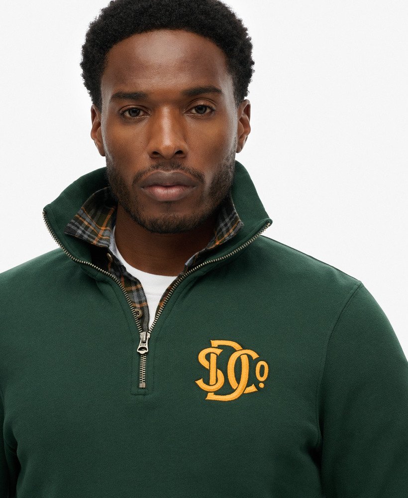 mens SD&Co. Half Zip Track Top in ENAMEL GREEN | Superdry US
