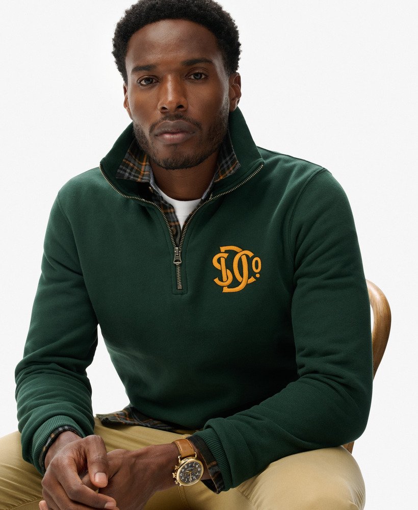 mens SD&Co. Half Zip Track Top in ENAMEL GREEN | Superdry US
