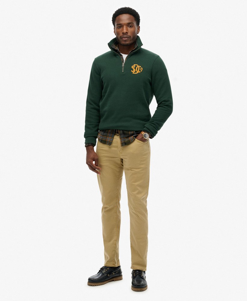 mens SD&Co. Half Zip Track Top in ENAMEL GREEN | Superdry US