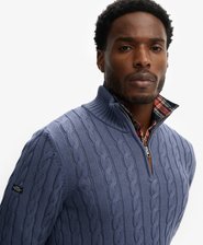 Organic Cotton Classic Cable Half-Zip Jumper
