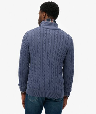 Organic Cotton Classic Cable Half-Zip Jumper Image 5