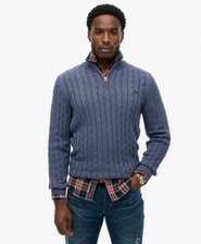 Organic Cotton Classic Cable Half-Zip Jumper