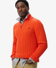 Organic Cotton Classic Cable Half-Zip Jumper