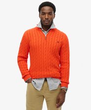 Organic Cotton Classic Cable Half-Zip Jumper