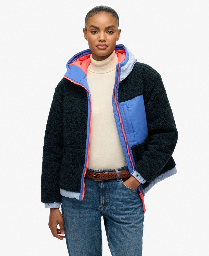 Veste Polaire Femme Superdry - Coupe Ajustée, Fermeture éclair Intégrale, Sherpa Extérieur, Doublure Douce - 3