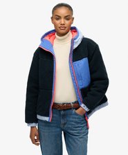 Veste Sherpa à Capuche Vintage