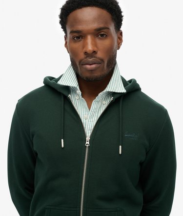 Sweat &agrave; capuche zipp&eacute; Logo Essential mi-bross&eacute; Image 4