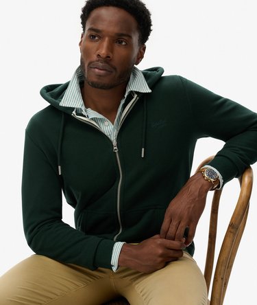 Sweat &agrave; capuche zipp&eacute; Logo Essential mi-bross&eacute; Image 2