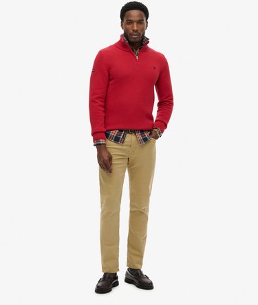 Cotton Half Zip Knit Jumper Image 3