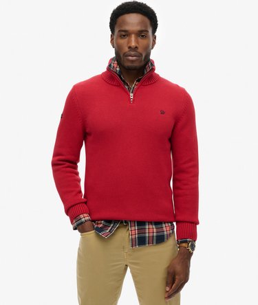 Cotton Half Zip Knit Jumper Image 1