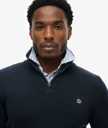 Strickpullover aus Baumwolle mit halbem Reißverschluss Image 4