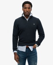 Strickpullover aus Baumwolle mit halbem Reißverschluss