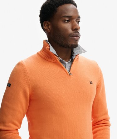Cotton Half Zip Knit Jumper Image 2