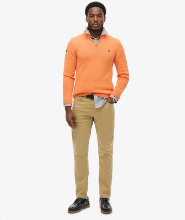 Cotton Half Zip Knit Jumper Image 3