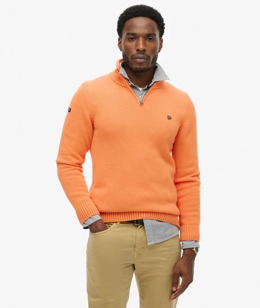 Cotton Half Zip Knit Jumper Image 1