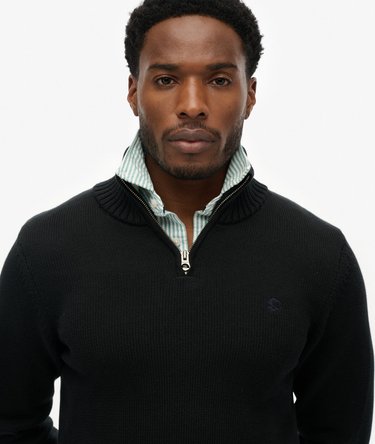 Cotton Half Zip Knit Jumper Image 4