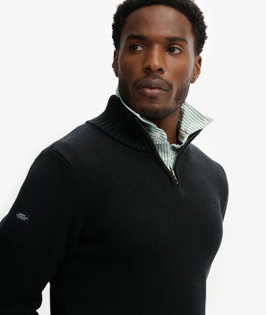 Cotton Half Zip Knit Jumper Image 2