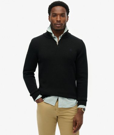 Cotton Half Zip Knit Jumper Image 1