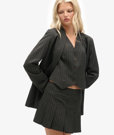 Pinstripe Boyfriend Blazer Image 2