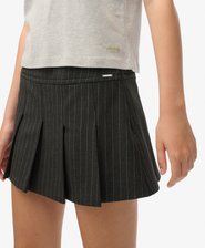 Pinstripe Pleat Mini Skirt