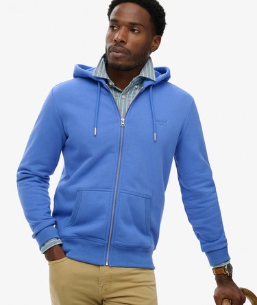 Essential Logo Zip Hoodie Half Brushed Image 2