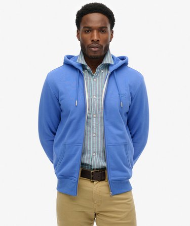 Essential Logo Zip Hoodie Half Brushed Image 1