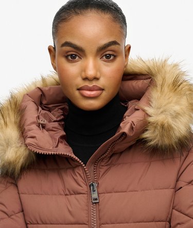 Fuji Jas met Imitatiebont Capuchon Halflang Image 4