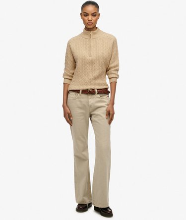 Brushed Cable Knit Henley Jumper Image 3