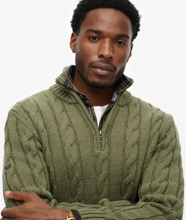 Jacob Cable Knit Half Zip Jumper Image 4