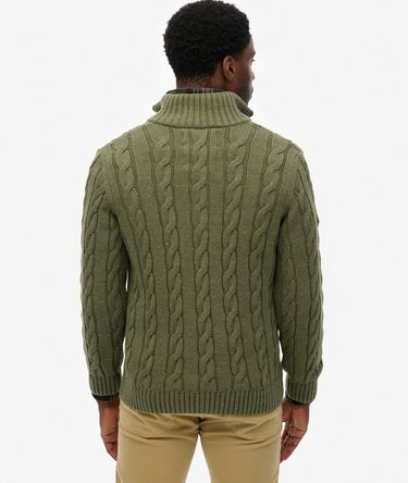 Jacob Cable Knit Half Zip Jumper Image 5
