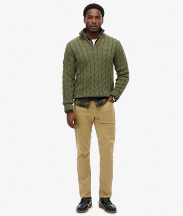 Jacob Cable Knit Half Zip Jumper Image 3