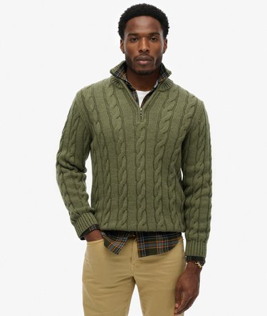 Jacob Cable Knit Half Zip Jumper Image 1