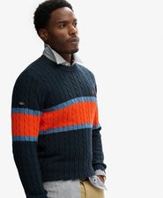 Cotton Stripe Cable Jumper