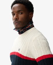 Cotton Stripe Cable Jumper