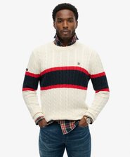 Cotton Stripe Cable Jumper